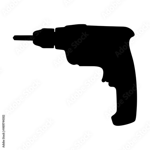 electric drill machine black silhouette icon vector illustration