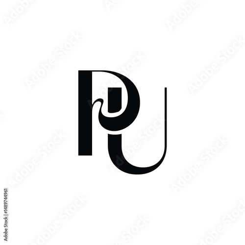 PU monogram logo design letter text name symbol monochrome logotype alphabet character simple logo