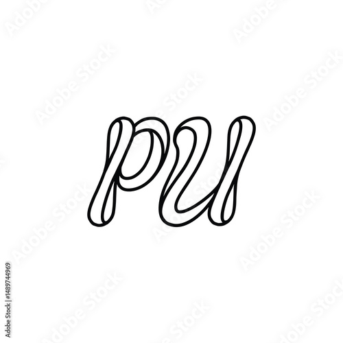PU monogram logo design letter text name symbol monochrome logotype alphabet character simple logo