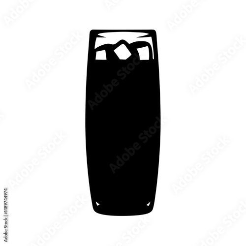 gin fizz black silhouette icon vector illustration