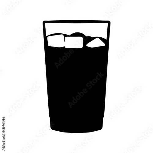 gin fizz black silhouette icon vector illustration