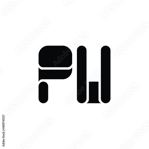 PU monogram logo design letter text name symbol monochrome logotype alphabet character simple logo