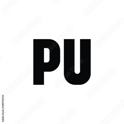 PU monogram logo design letter text name symbol monochrome logotype alphabet character simple logo