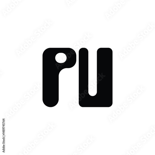 PU monogram logo design letter text name symbol monochrome logotype alphabet character simple logo