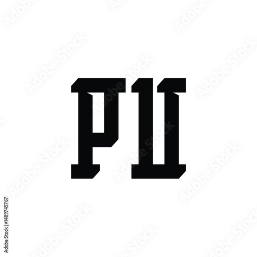 PU monogram logo design letter text name symbol monochrome logotype alphabet character simple logo