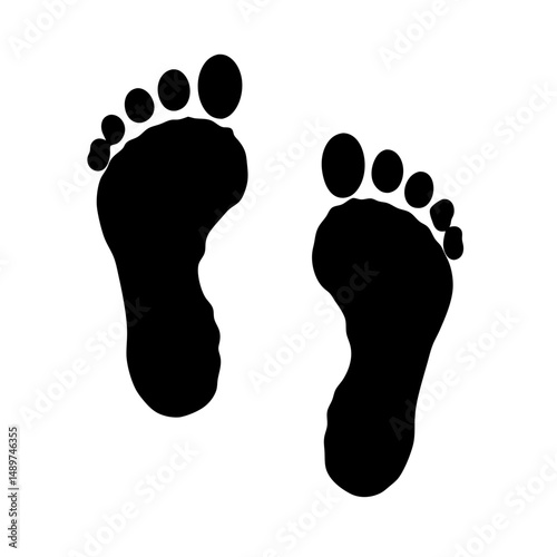 man footprints black silhouette vector illustration