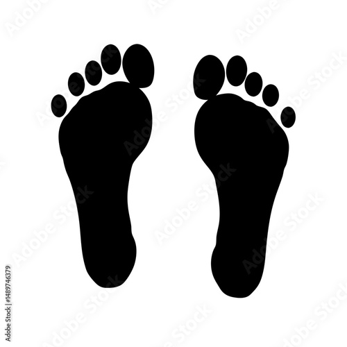 man footprints black silhouette vector illustration