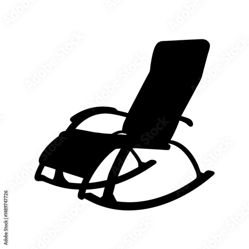 rocking chair black silhouette vector illustration
