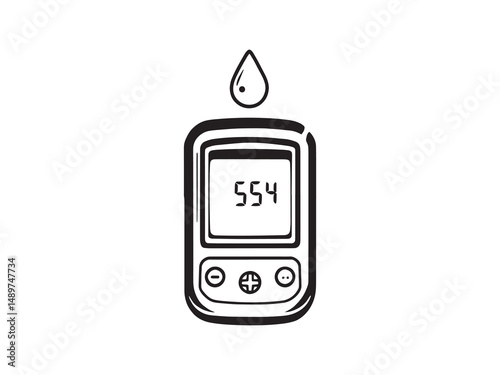 Glucometer line art vector illustration