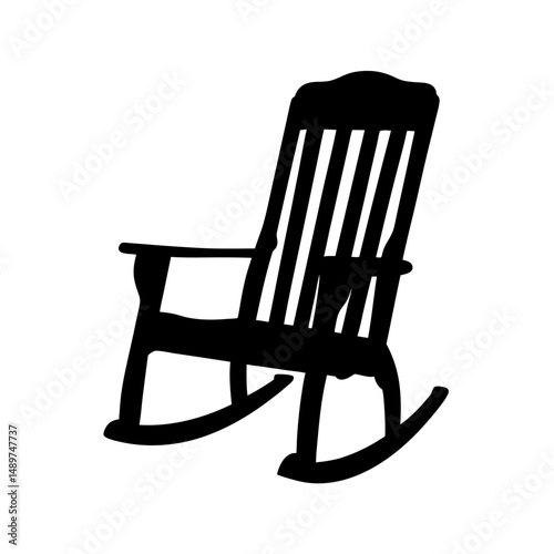 rocking chair black silhouette vector illustration