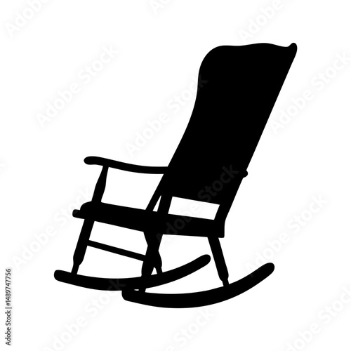 rocking chair black silhouette vector illustration