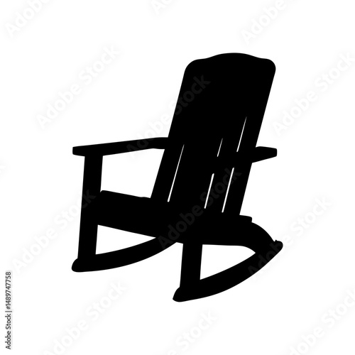 rocking chair black silhouette vector illustration