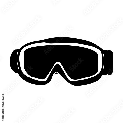 ski goggles black silhouette vector illustration