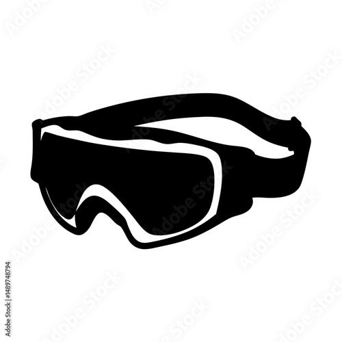 ski goggles black silhouette vector illustration