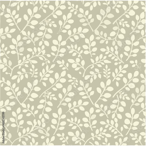 Chic grayscale botanical pattern with hand-drawn floral motifs. Seamless vector design for luxury packaging and minimalist decor.