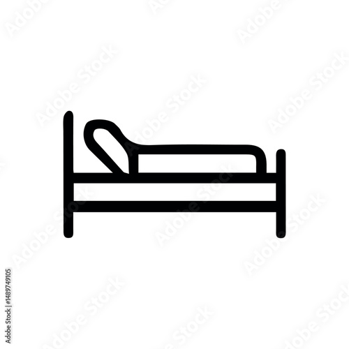 Hospital Bed Vector icon