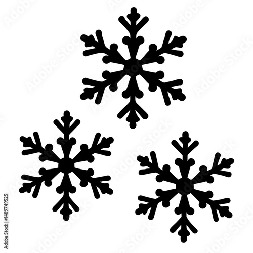 Frozen snowflake black silhouette icon vector illustration