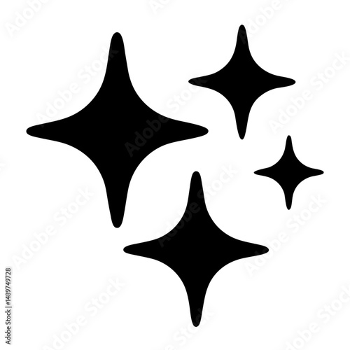 Sparkles icon black silhouette vector illustration