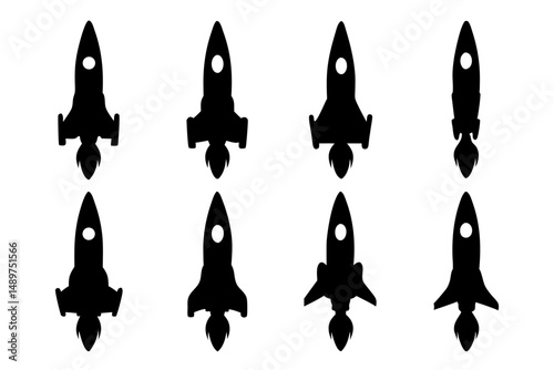 Cartoon Rocket Launch Scene vector illustration