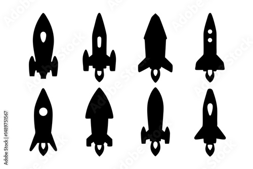 Rocket Launch with Smoke Trail vector illustration