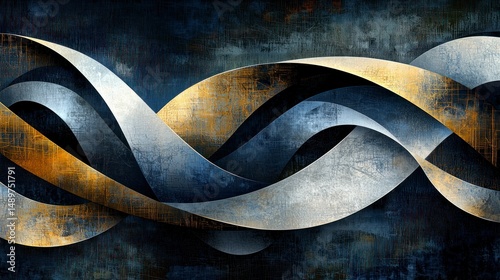 Abstract Indigo Design with Scratched Elements on Dark Background