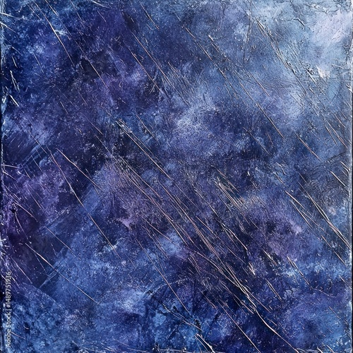 Abstract Indigo Background with Scratches and Textured Surface