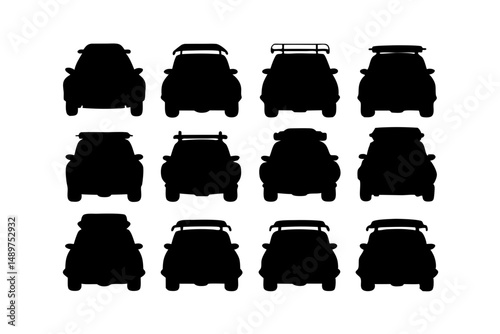 Car with Luggage Stack Design vector illustration