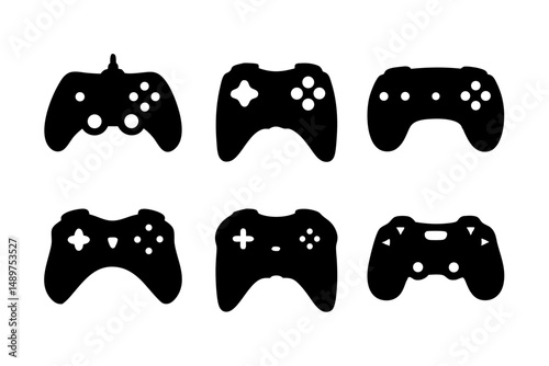 Monochrome Joystick Icons vector illustration
