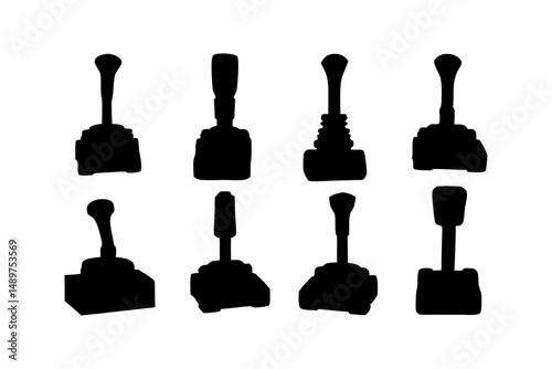 Arcade Joystick Silhouette Collection vector illustration