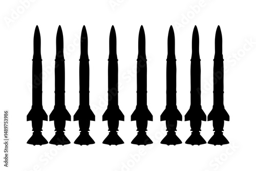 Powerful Rocket Launch Silhouette vector illustration