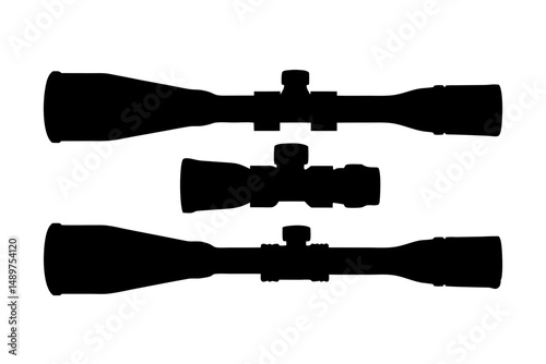 Precision Rifle Scope with Adjustable Magnification vector illustration
