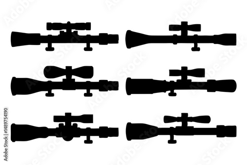 Military-Grade Rifle Scope for Snipers vector illustration