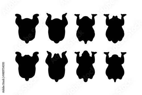Grilled Poultry Silhouette for Food Packaging vector illustration