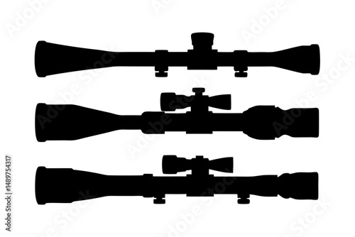 Customizable Rifle Scope with Reticle Options vector illustration