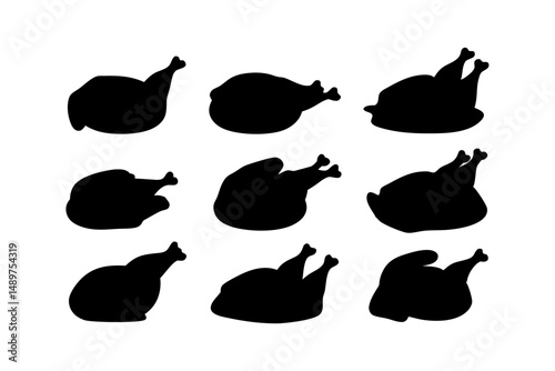 BBQ Chicken Silhouette for Restaurant Branding vector illustration