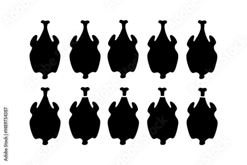 Tandoori Chicken Silhouette for Recipe Books vector illustration