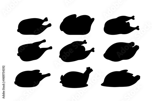 Smoked Poultry Silhouette for Culinary Art vector illustration