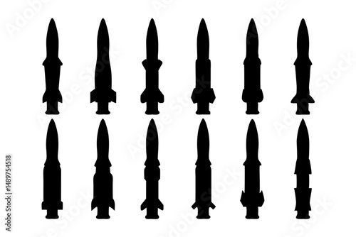 Modern Rocket Silhouette for Technology Themes vector illustration
