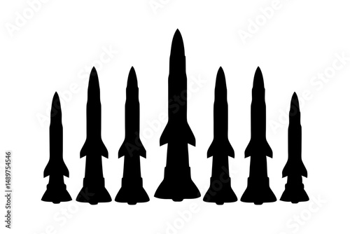 Futuristic Rocket Silhouette for Innovation Concepts vector illustration