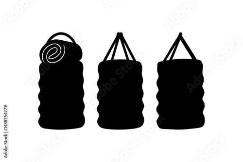 Portable Sleeping Bag for Travel and Trekking vector illustration
