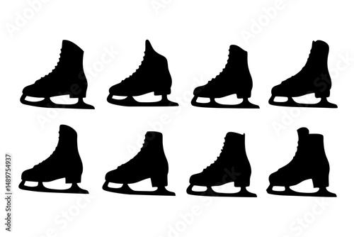 Hockey Skate Silhouette for Sports Equipment vector illustration