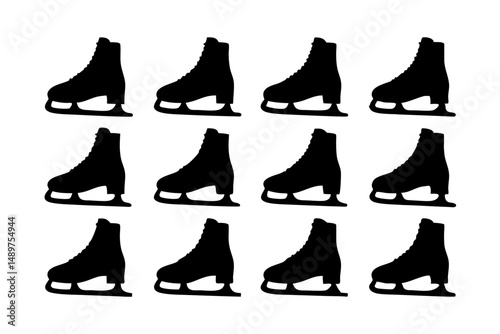 Children's Ice Skate Silhouette for Kids' Activities vector illustration