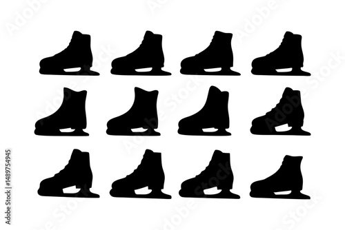 Professional Ice Skate Silhouette for Competitions vector illustration