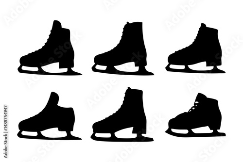 Artistic Ice Skate Silhouette for Creative Projects vector illustration