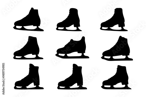 Minimalist Ice Skate Silhouette for Logo Creations vector illustration