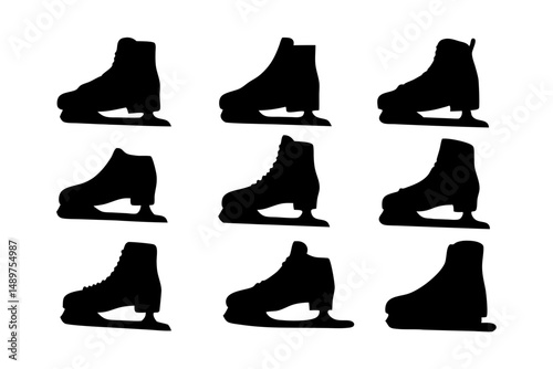 Stylized Ice Skate Silhouette for Fashion Designs vector illustration