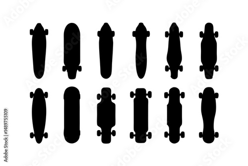 Stylized Skateboard Silhouette for Artistic Projects vector illustration