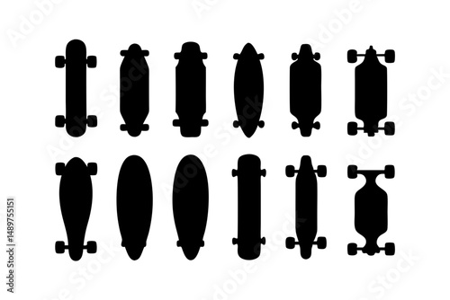 Dynamic Skateboard Silhouette for Motion Graphics vector illustration