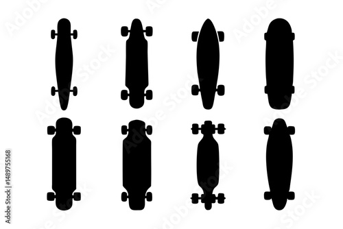 Abstract Skateboard Silhouette for Creative Concepts vector illustration