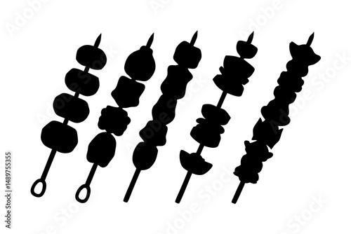 Beef Skewers Silhouette for Steakhouse Promotions vector illustration
